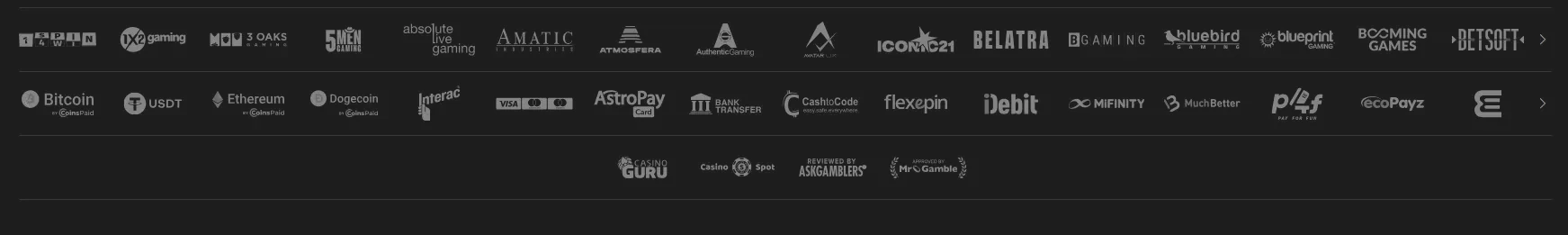 Moonwin Casino cashier screenshot displaying AUD deposit and withdrawal payment methods